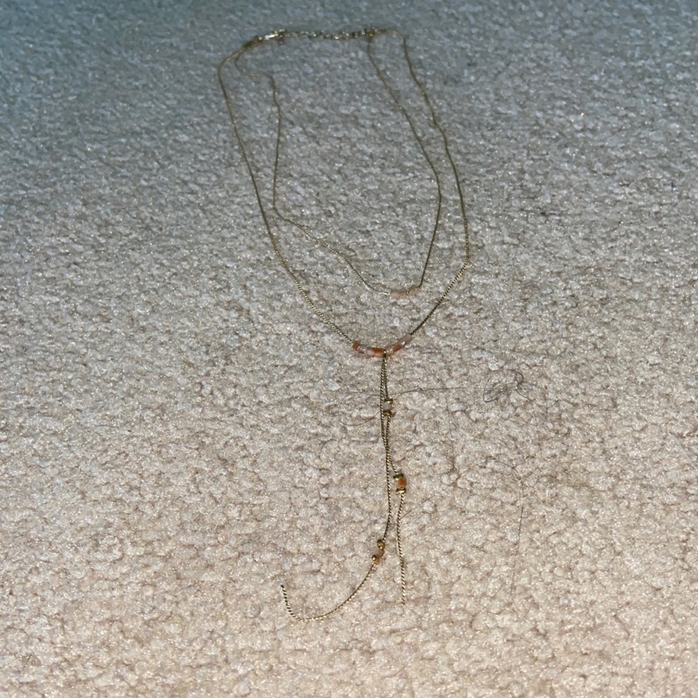 Layered gold beaded necklace